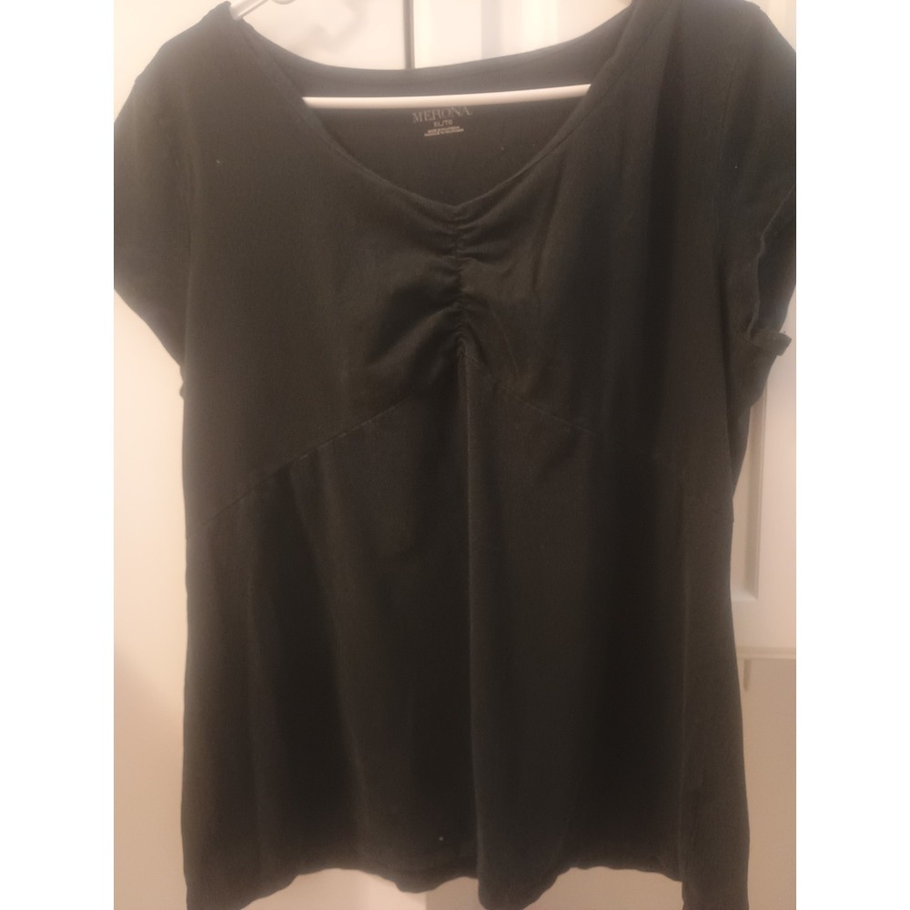 Women's Navy Blue Short Sleeve V neck Merona Size XL